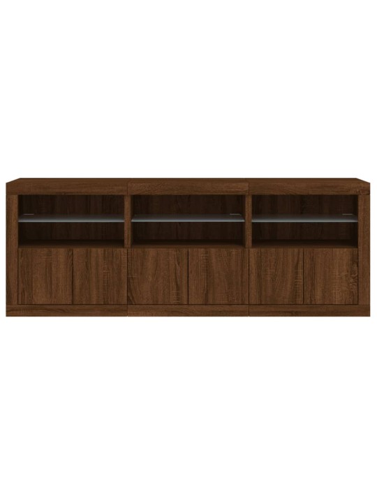 Příborník s LED osvětlením hnědý dub 181,5 x 37 x 67 cm