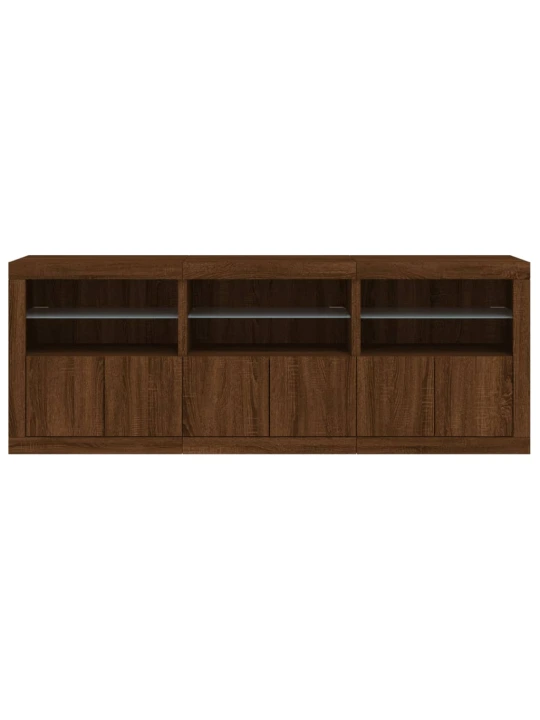 Příborník s LED osvětlením hnědý dub 181,5 x 37 x 67 cm