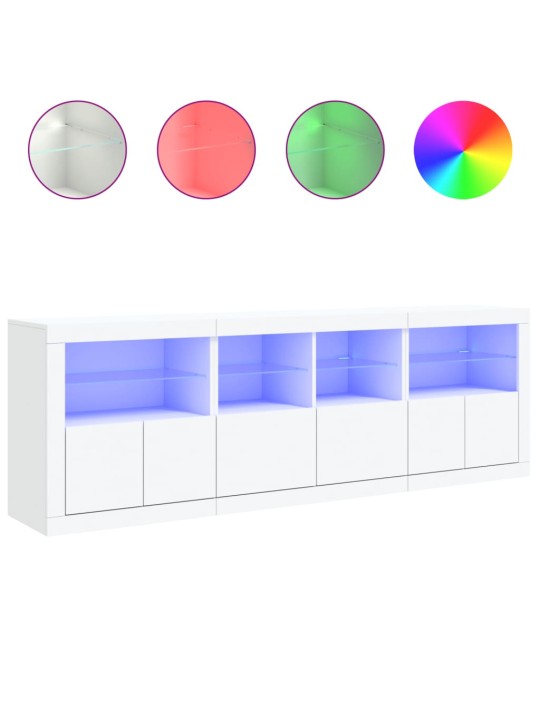 Příborník s LED osvětlením bílý 202 x 37 x 67 cm