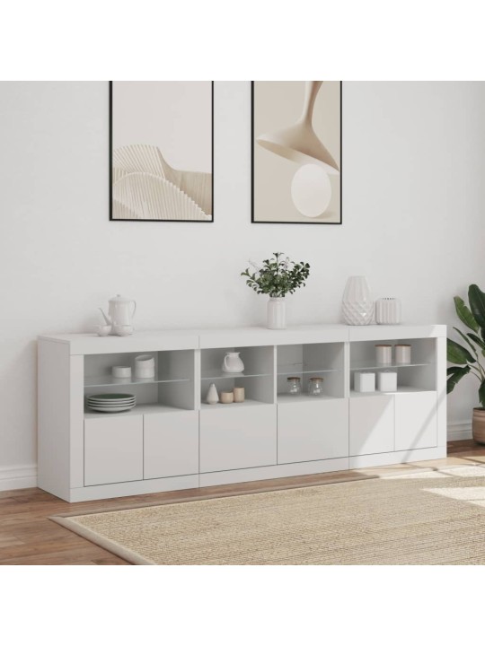 Příborník s LED osvětlením bílý 202 x 37 x 67 cm