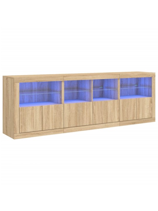 Příborník s LED osvětlením dub sonoma 202 x 37 x 67 cm