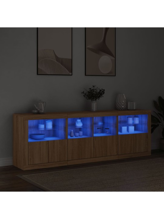 Příborník s LED osvětlením dub sonoma 202 x 37 x 67 cm