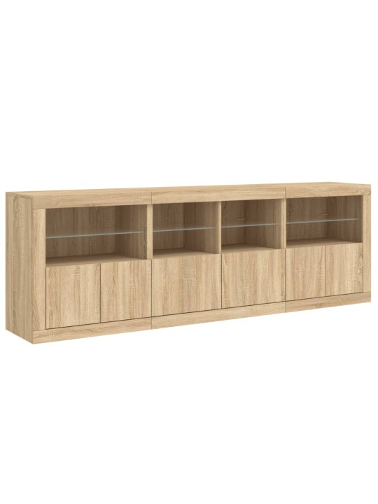 Příborník s LED osvětlením dub sonoma 202 x 37 x 67 cm
