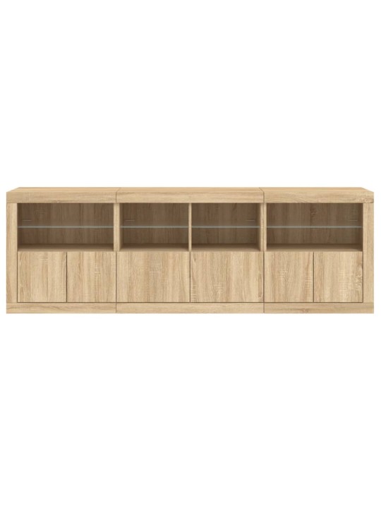 Příborník s LED osvětlením dub sonoma 202 x 37 x 67 cm