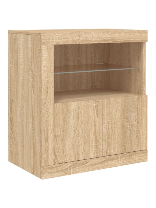 Příborník s LED osvětlením dub sonoma 202 x 37 x 67 cm