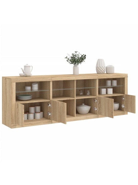 Příborník s LED osvětlením dub sonoma 202 x 37 x 67 cm