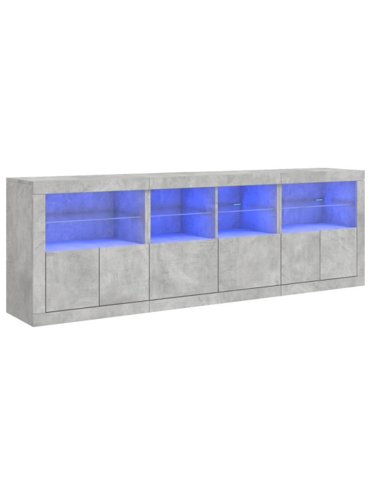 Příborník s LED osvětlením betonově šedý 202 x 37 x 67 cm