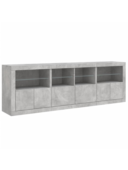 Příborník s LED osvětlením betonově šedý 202 x 37 x 67 cm