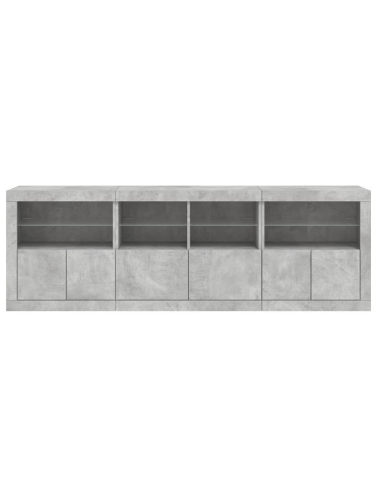 Příborník s LED osvětlením betonově šedý 202 x 37 x 67 cm