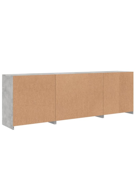 Příborník s LED osvětlením betonově šedý 202 x 37 x 67 cm