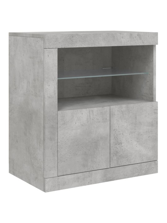 Příborník s LED osvětlením betonově šedý 202 x 37 x 67 cm