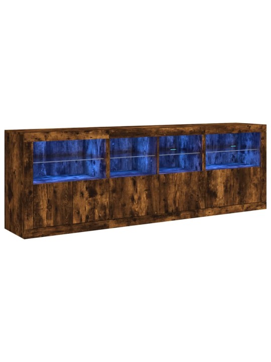 Příborník s led osvětlením kouřový dub 202 x 37 x 67 cm