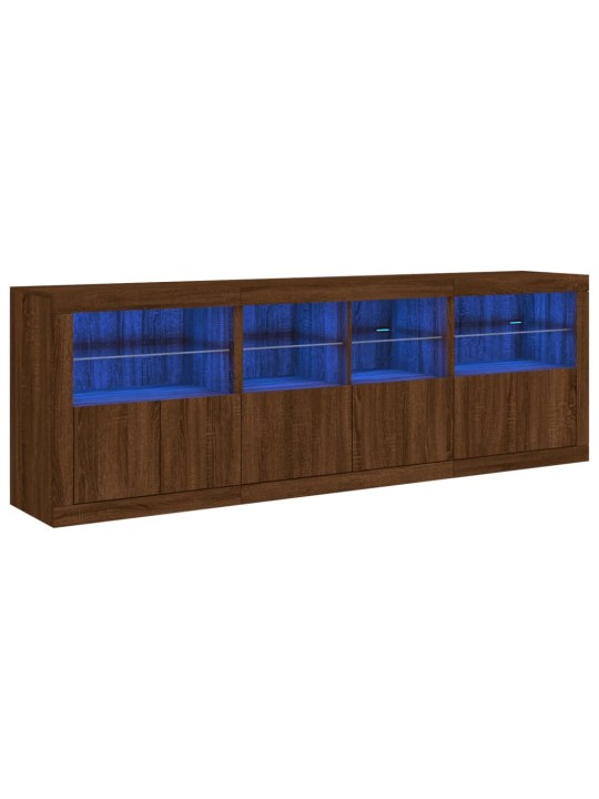 Příborník s LED osvětlením hnědý dub 202 x 37 x 67 cm