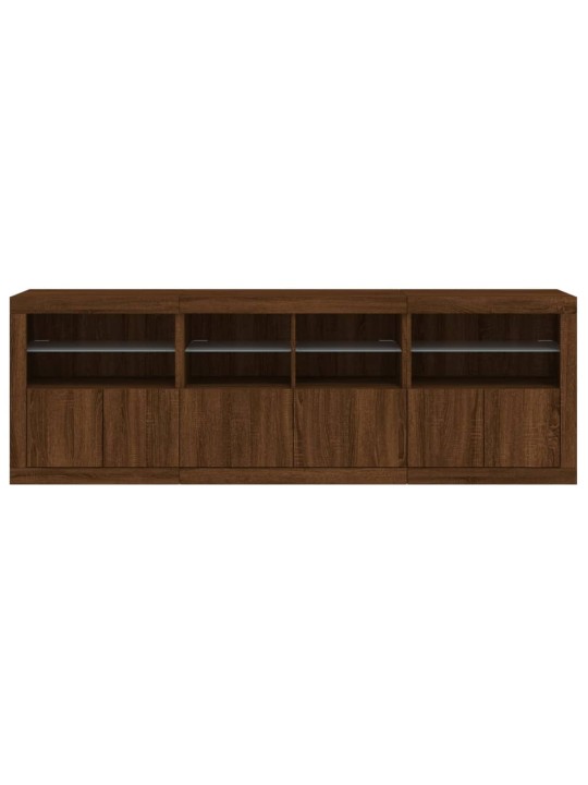Příborník s LED osvětlením hnědý dub 202 x 37 x 67 cm