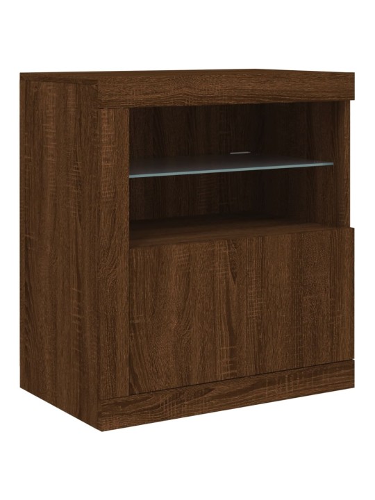 Příborník s LED osvětlením hnědý dub 202 x 37 x 67 cm