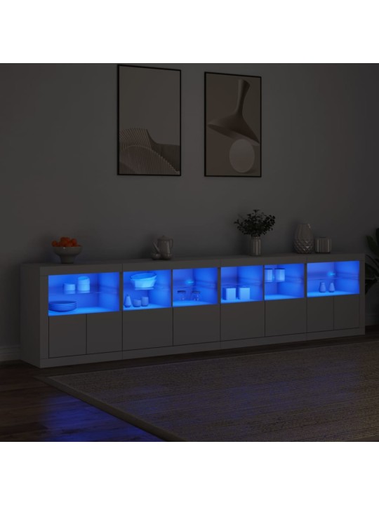 Příborník s LED osvětlením bílý 283 x 37 x 67 cm