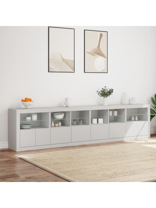 Příborník s LED osvětlením bílý 283 x 37 x 67 cm