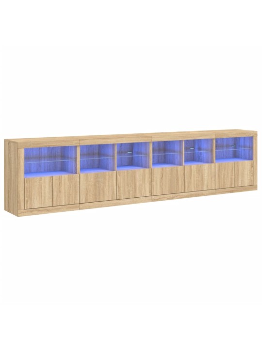 Příborník s LED osvětlením dub sonoma 283 x 37 x 67 cm