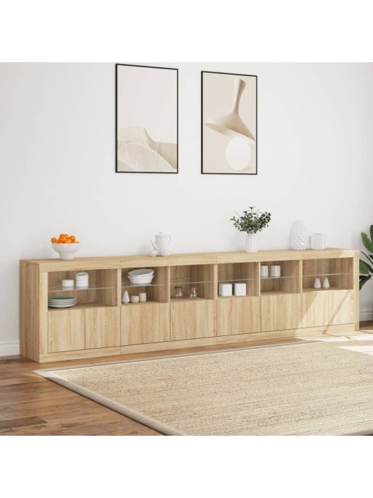 Příborník s LED osvětlením dub sonoma 283 x 37 x 67 cm