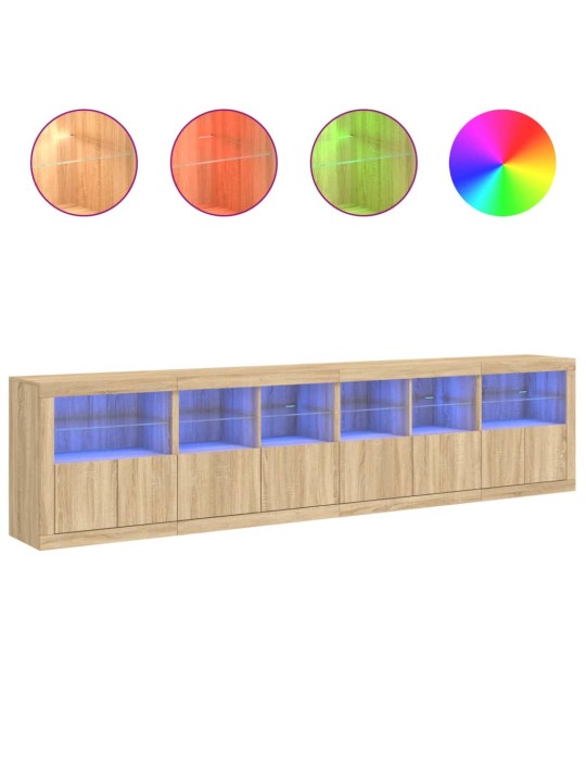 Příborník s LED osvětlením dub sonoma 283 x 37 x 67 cm