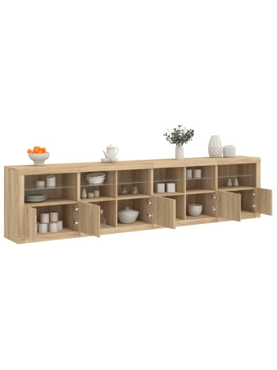 Příborník s LED osvětlením dub sonoma 283 x 37 x 67 cm