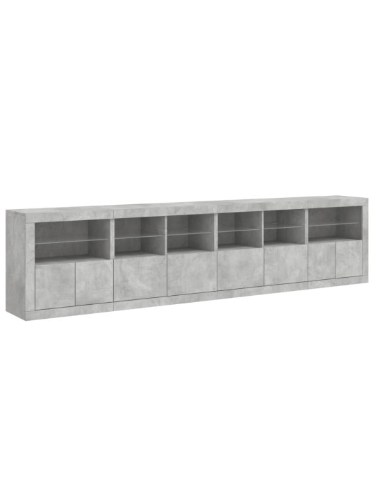 Příborník s LED osvětlením betonově šedý 283 x 37 x 67 cm