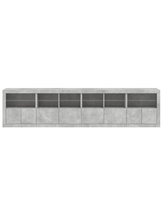 Příborník s LED osvětlením betonově šedý 283 x 37 x 67 cm