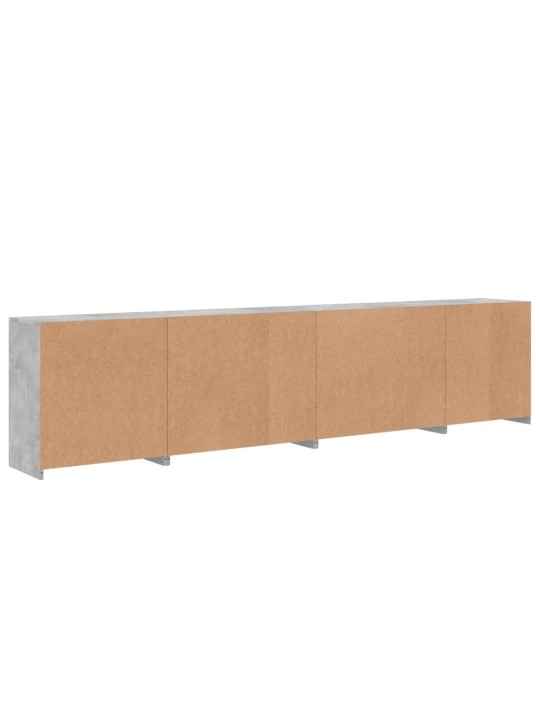 Příborník s LED osvětlením betonově šedý 283 x 37 x 67 cm