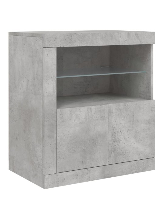 Příborník s LED osvětlením betonově šedý 283 x 37 x 67 cm