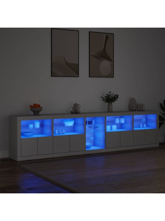 Příborník s LED osvětlením bílý 283 x 37 x 67 cm