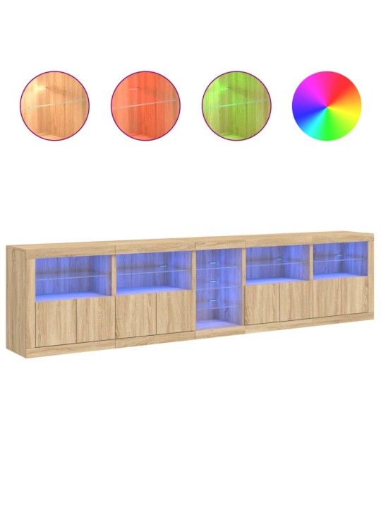 Příborník s LED osvětlením dub sonoma 283 x 37 x 67 cm