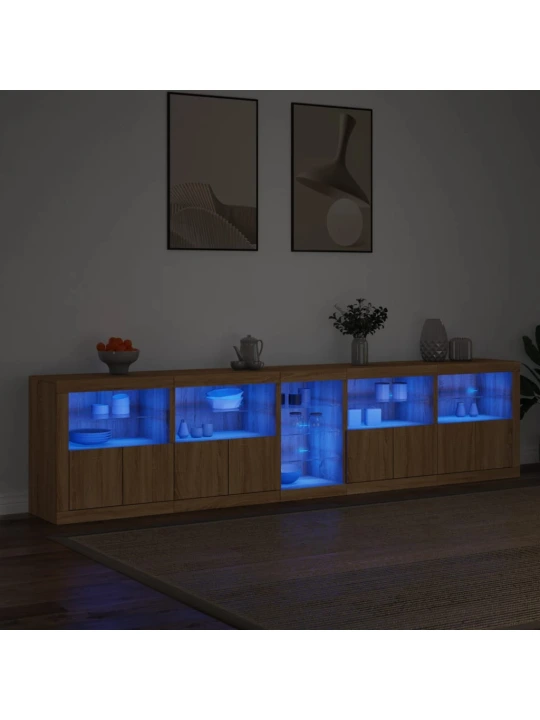 Příborník s LED osvětlením dub sonoma 283 x 37 x 67 cm