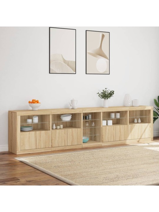 Příborník s LED osvětlením dub sonoma 283 x 37 x 67 cm