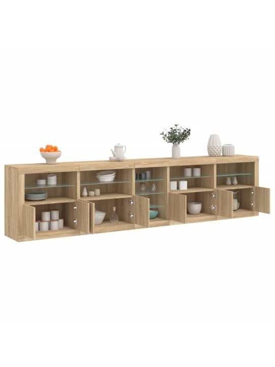 Příborník s LED osvětlením dub sonoma 283 x 37 x 67 cm