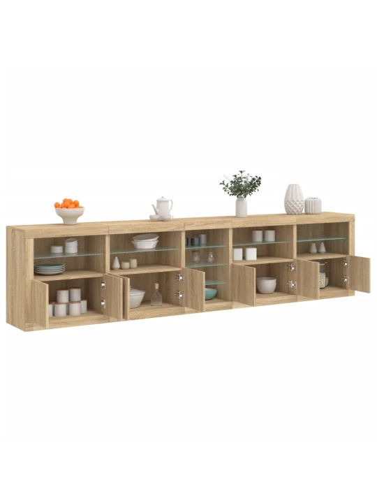 Příborník s LED osvětlením dub sonoma 283 x 37 x 67 cm