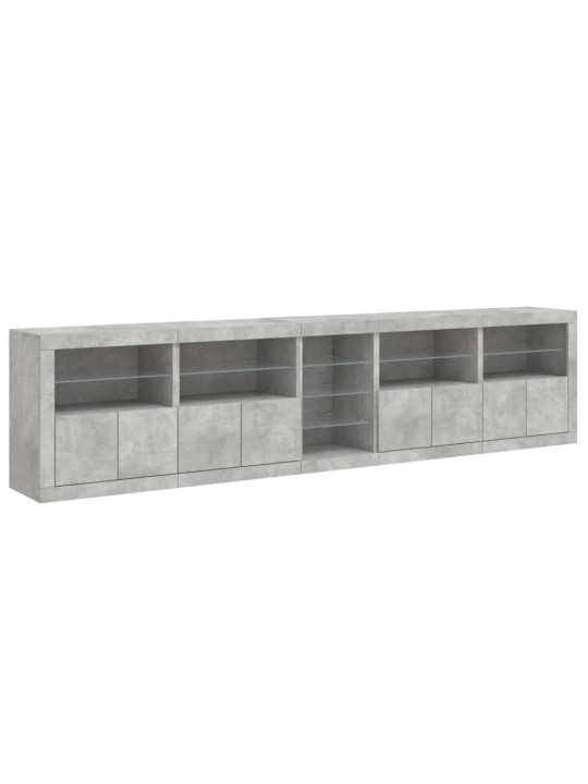 Příborník s LED osvětlením betonově šedý 283 x 37 x 67 cm