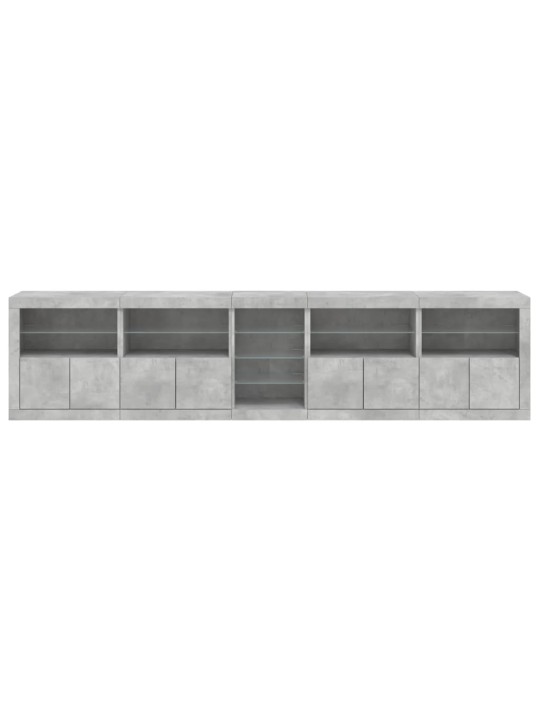 Příborník s LED osvětlením betonově šedý 283 x 37 x 67 cm
