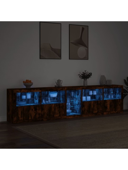 Příborník s led osvětlením kouřový dub 283 x 37 x 67 cm