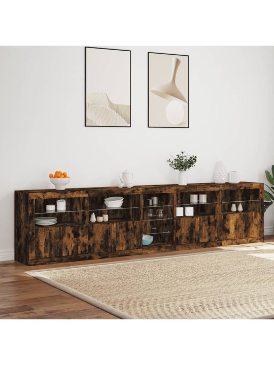 Příborník s led osvětlením kouřový dub 283 x 37 x 67 cm