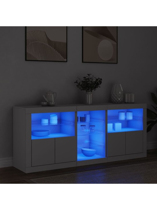Příborník s LED osvětlením bílý 162 x 37 x 67 cm