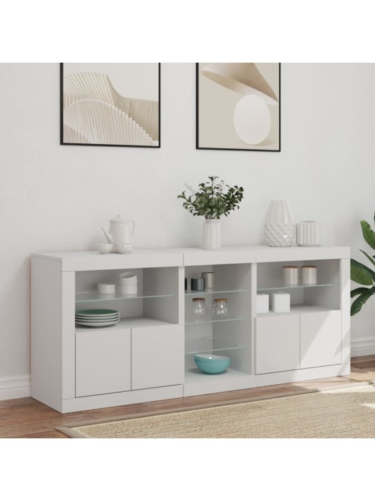 Příborník s LED osvětlením bílý 162 x 37 x 67 cm