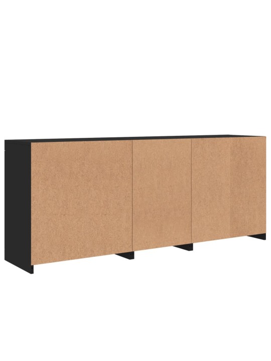Příborník s LED osvětlením černý 162 x 37 x 67 cm
