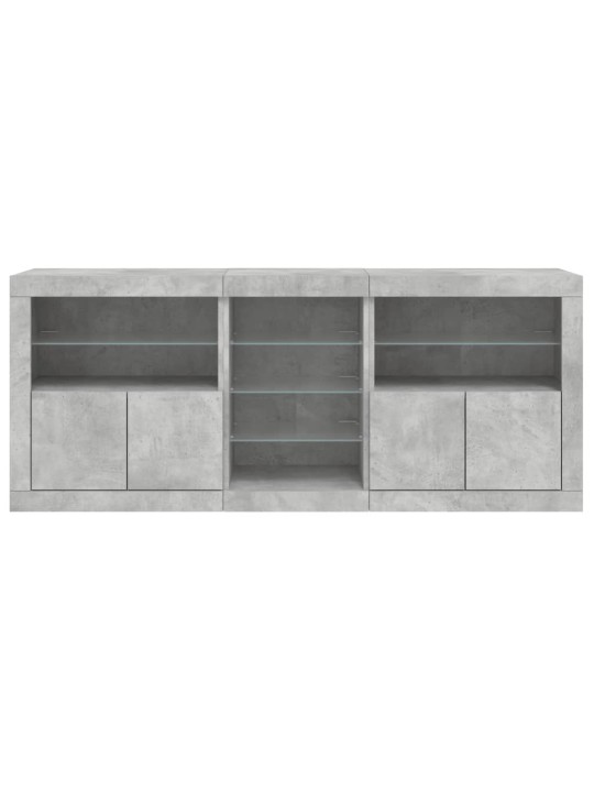 Příborník s LED osvětlením betonově šedý 162 x 37 x 67 cm