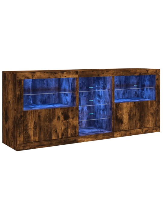 Příborník s led osvětlením kouřový dub 162 x 37 x 67 cm