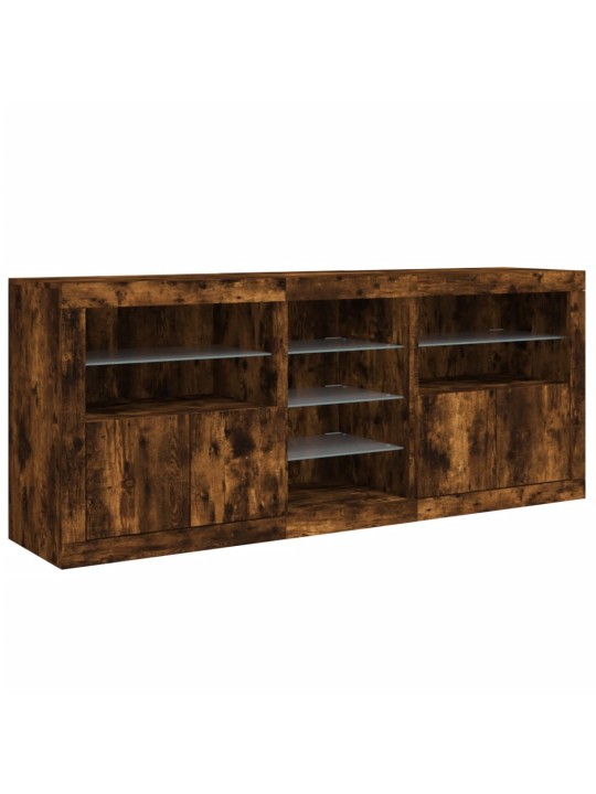 Příborník s led osvětlením kouřový dub 162 x 37 x 67 cm