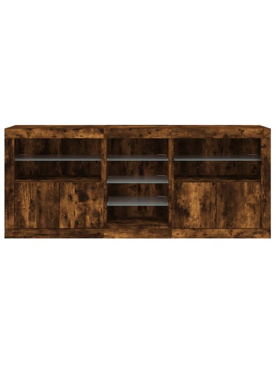 Příborník s led osvětlením kouřový dub 162 x 37 x 67 cm