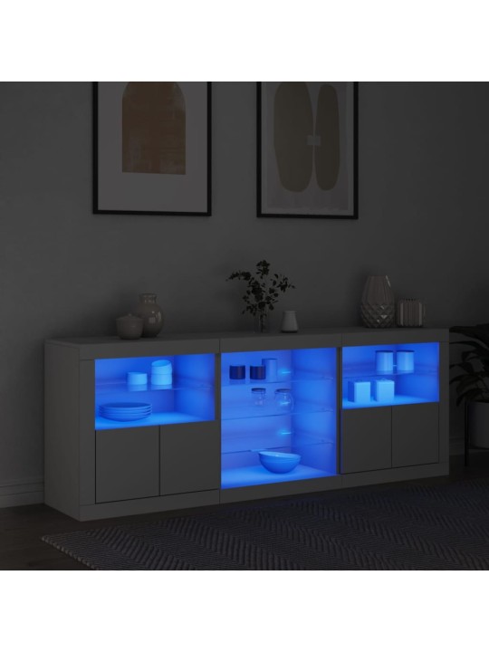 Příborník s LED osvětlením bílý 181,5 x 37 x 67 cm