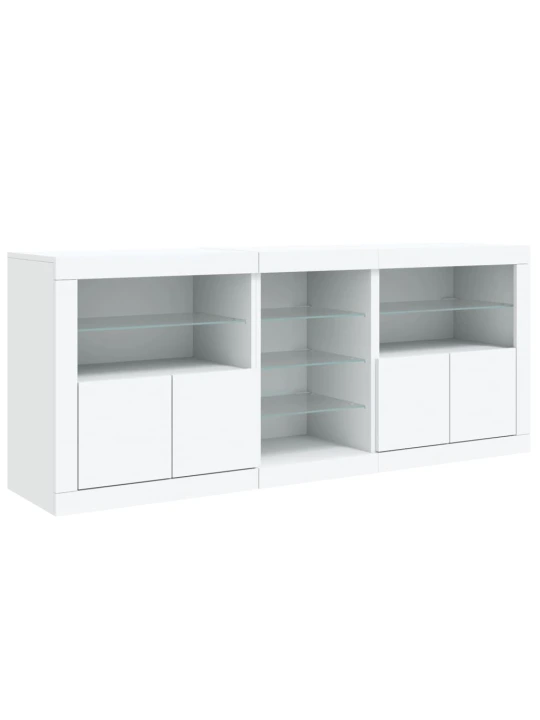 Příborník s LED osvětlením bílý 181,5 x 37 x 67 cm