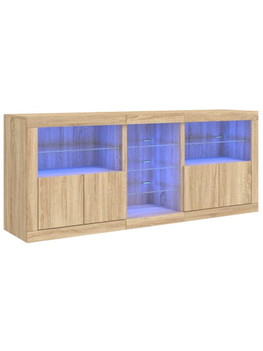 Příborník s LED osvětlením dub sonoma 181,5 x 37 x 67 cm