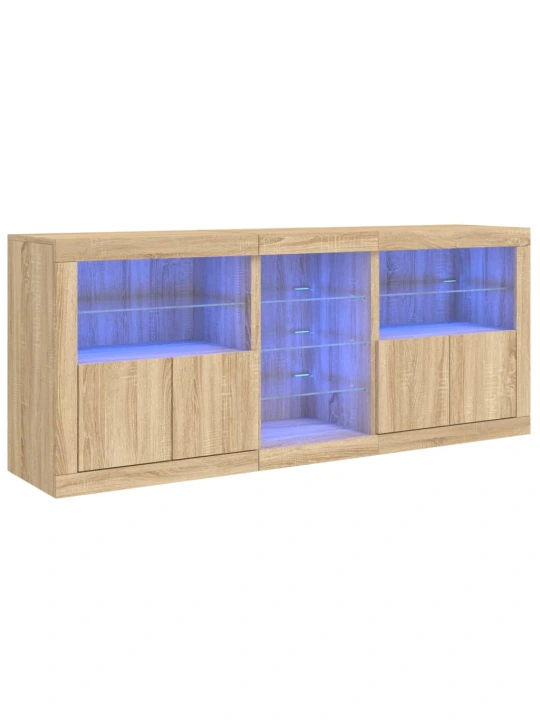 Příborník s LED osvětlením dub sonoma 181,5 x 37 x 67 cm